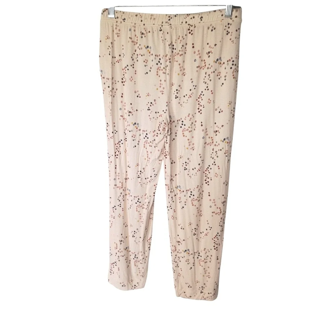 Soma Womens Pajama Set XS Rust Cami Top Cream‎ Polka Dot Pants Lounge 2 Piece